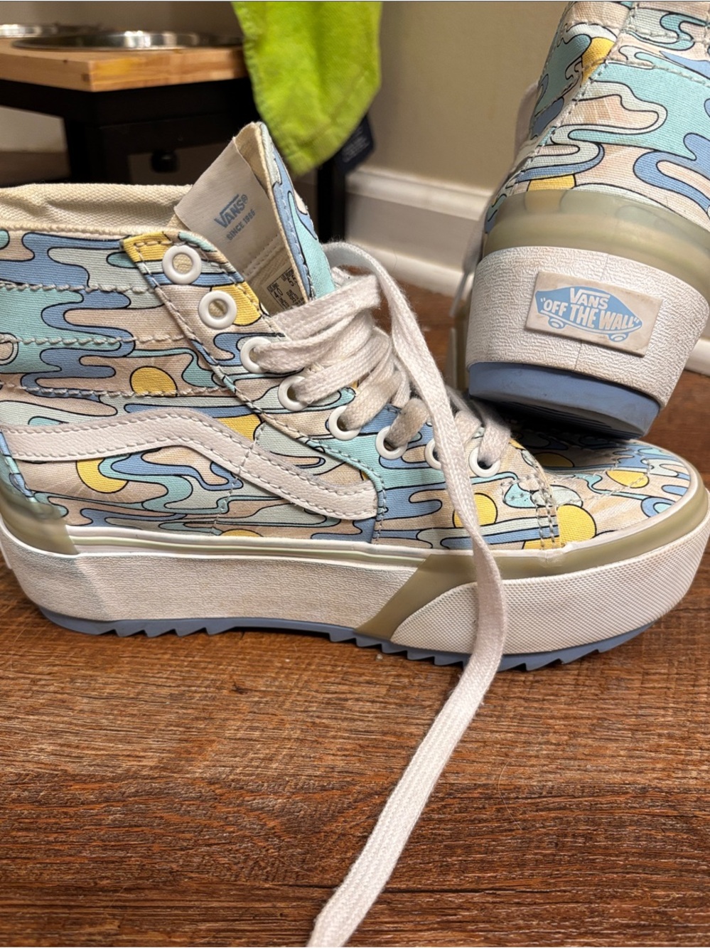 Vans UV activated High-Top Platform Sneakers - White/Light Blue/Yellow - Picture 3 of 4